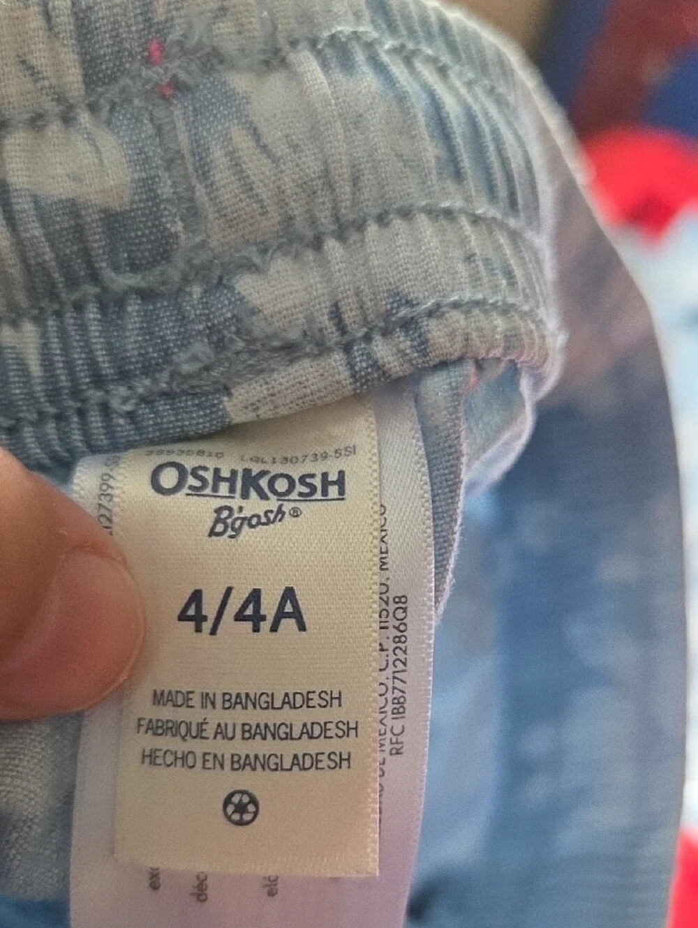OshKosh B'gosh Light Blue Floral Matching Shirt & Shorts Set